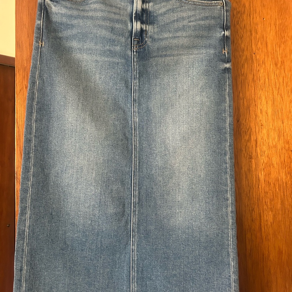 Classic Denim Maxi Skirt - Light Blue